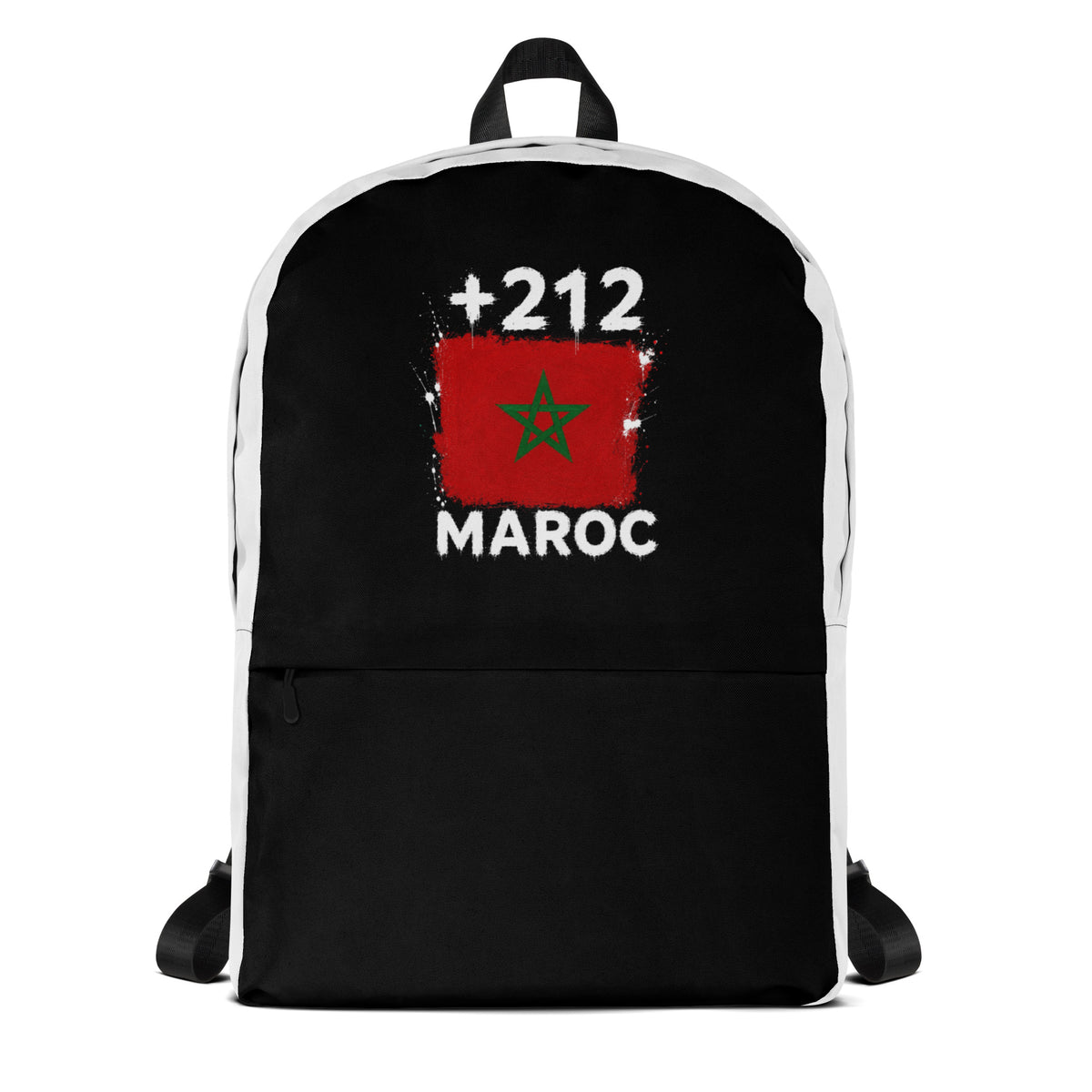 Sac à Dos Maroc +212 bicolore vue de face, design drapeau marocain