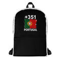 Sac à Dos Portugal +351 bicolore vue de face, design drapeau portugais