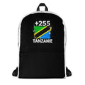 Sac à Dos Tanzanie +255 bicolore vue de face, design drapeau tanzanien