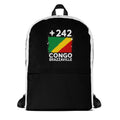 Sac à Dos Congo Brazzaville +242 bicolore vue de face, design drapeau congolais