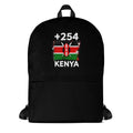Sac à Dos Kenya +254 noir vue de face, design drapeau kényan