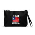 Sac à Main Liberia +231 noir - design drapeau libérien vue de face