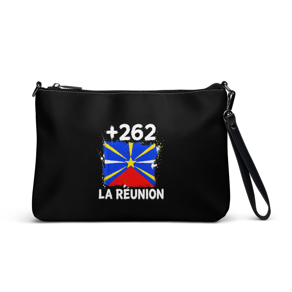 Sac à Main La Réunion +262 vue de face, design drapeau réunionnais