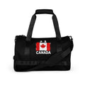 Sac de sport noir Canada +1 avec drapeau canadien floqué effet éclaboussure de peinture - Indicatif Fier