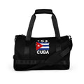 Sac de sport noir Cuba +53 avec drapeau cubain floqué effet éclaboussure de peinture - Indicatif Fier