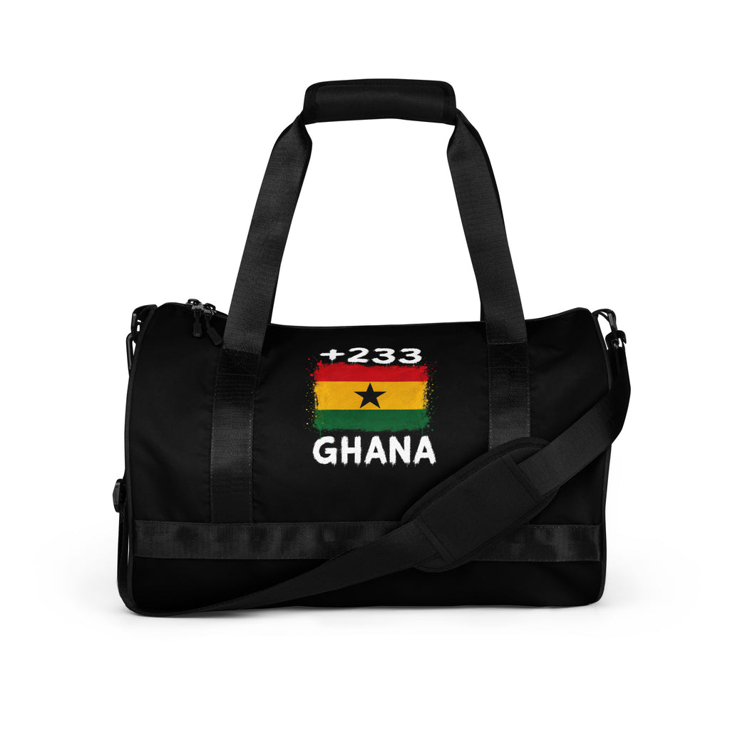 Sac de Sport Ghana +233 noir - vue de face