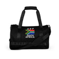 Sac de sport Afrique du Sud +27 noir, vue de face avec drapeau sud-africain