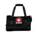 Sac de sport Suisse +41 noir avec drapeau suisse brodé