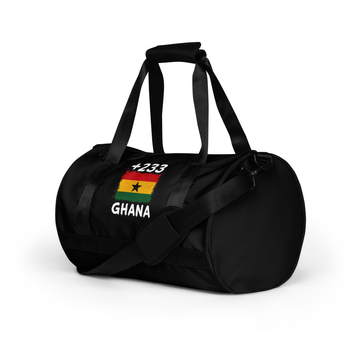 Sac de Sport Ghana +233 noir - vue de profil