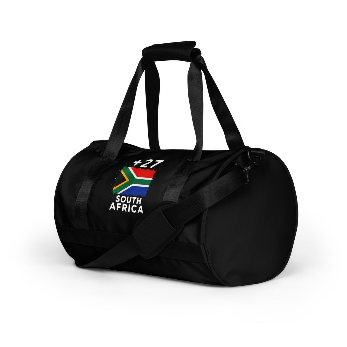 Sac de sport Afrique du Sud +27 noir, vue de profil avant gauche