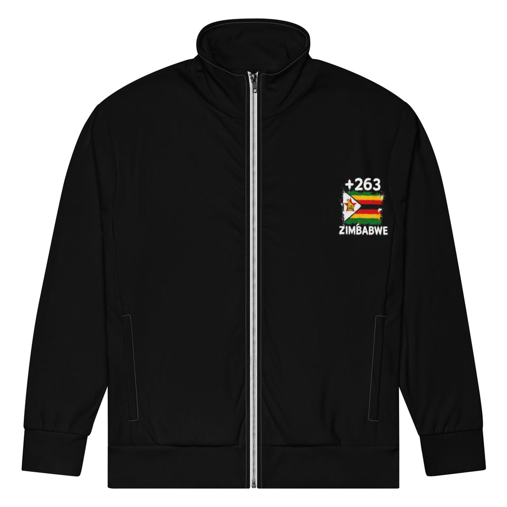 Survêtement Zimbabwe +263 vue de face, design drapeau zimbabwéen