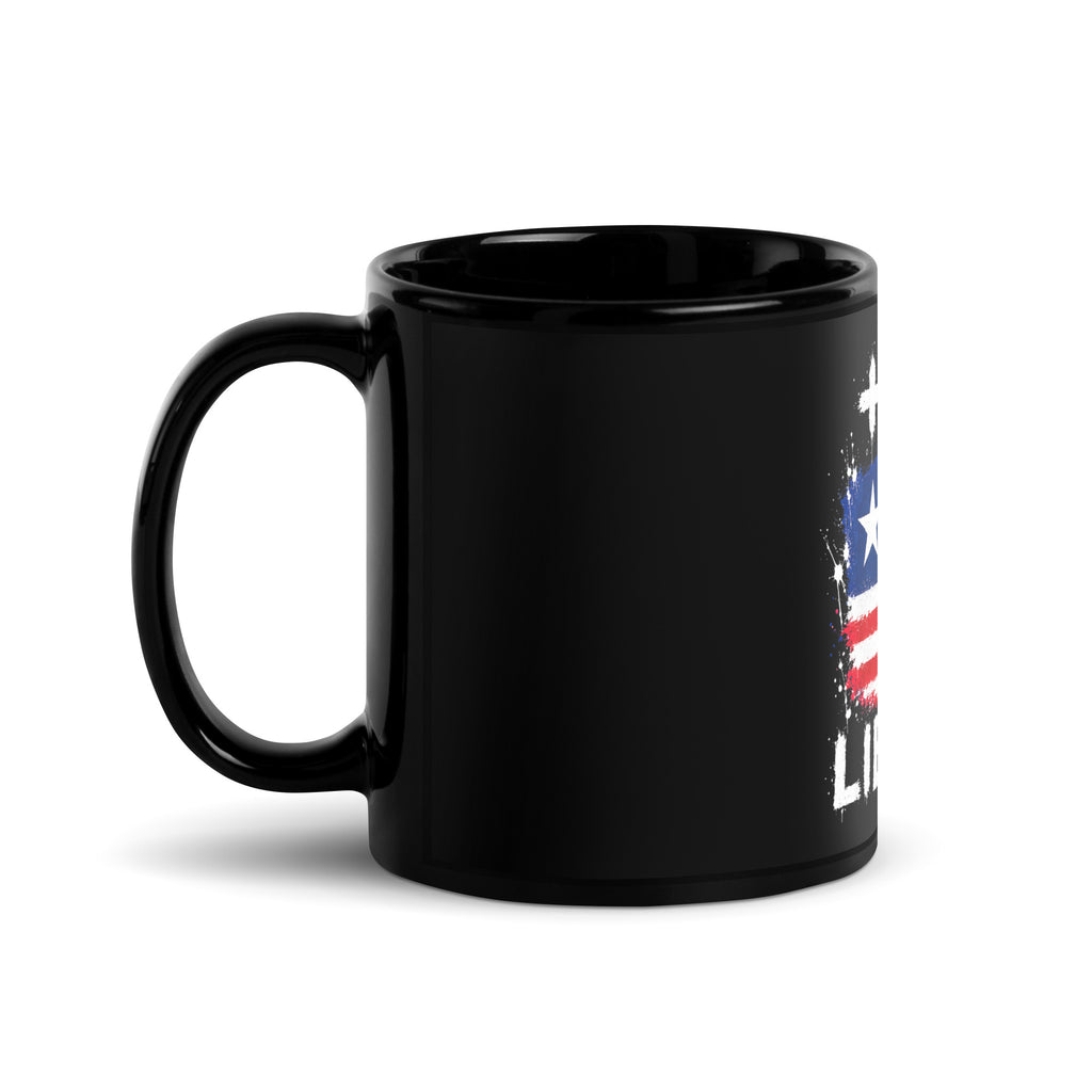 Mug Liberia +231 noir, vue de côté