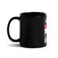 Mug Égypte +20 - Noir avec drapeau floqué effet éclaboussure de peinture - vue anse à gauche - Indicatif Fier (11 oz)