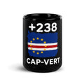 Mug Cap-Vert +238 - Noir avec drapeau floqué effet éclaboussure de peinture - vue de face - Indicatif Fier