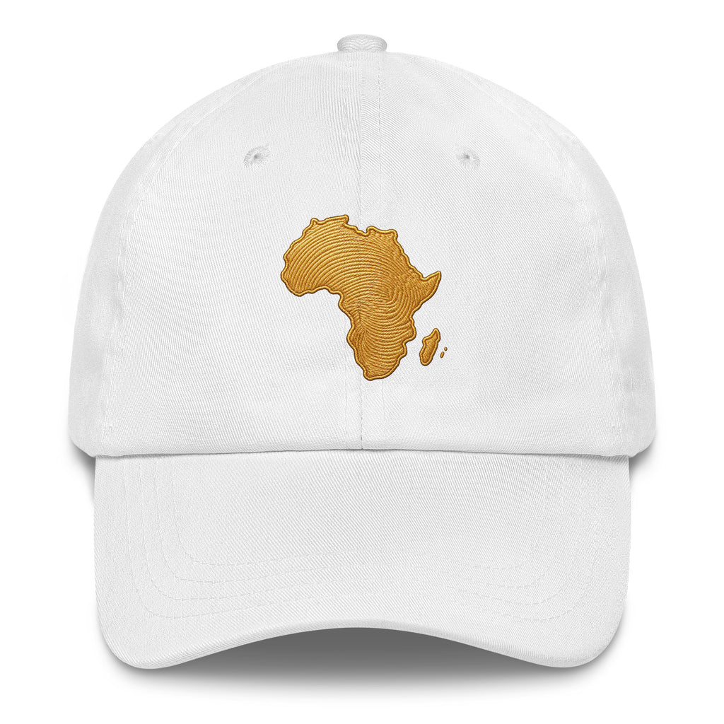 Casquette Blanche Carte Afrique - vue de face - African Generation