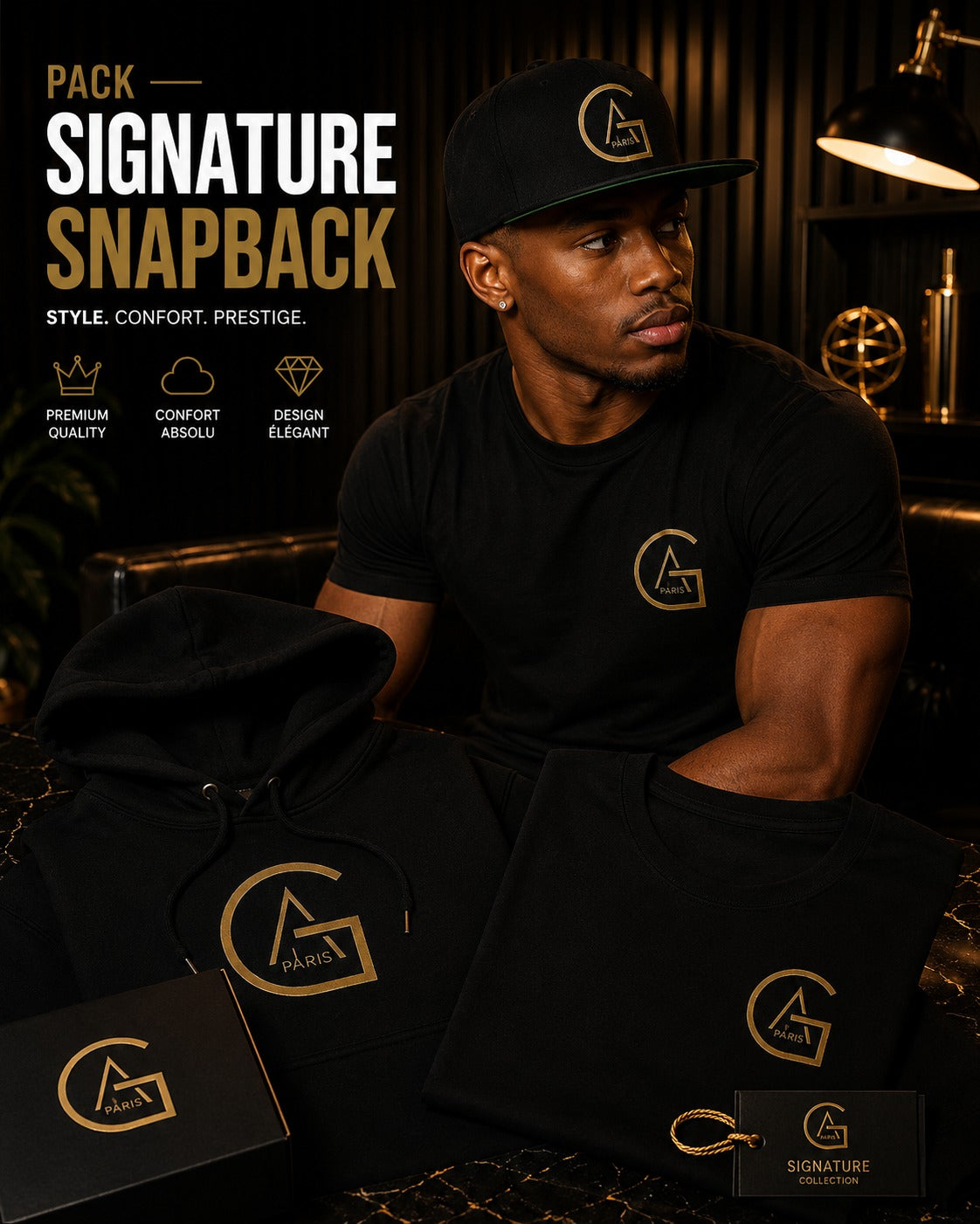 Pack Signature Homme Snapback African Generation vue de face