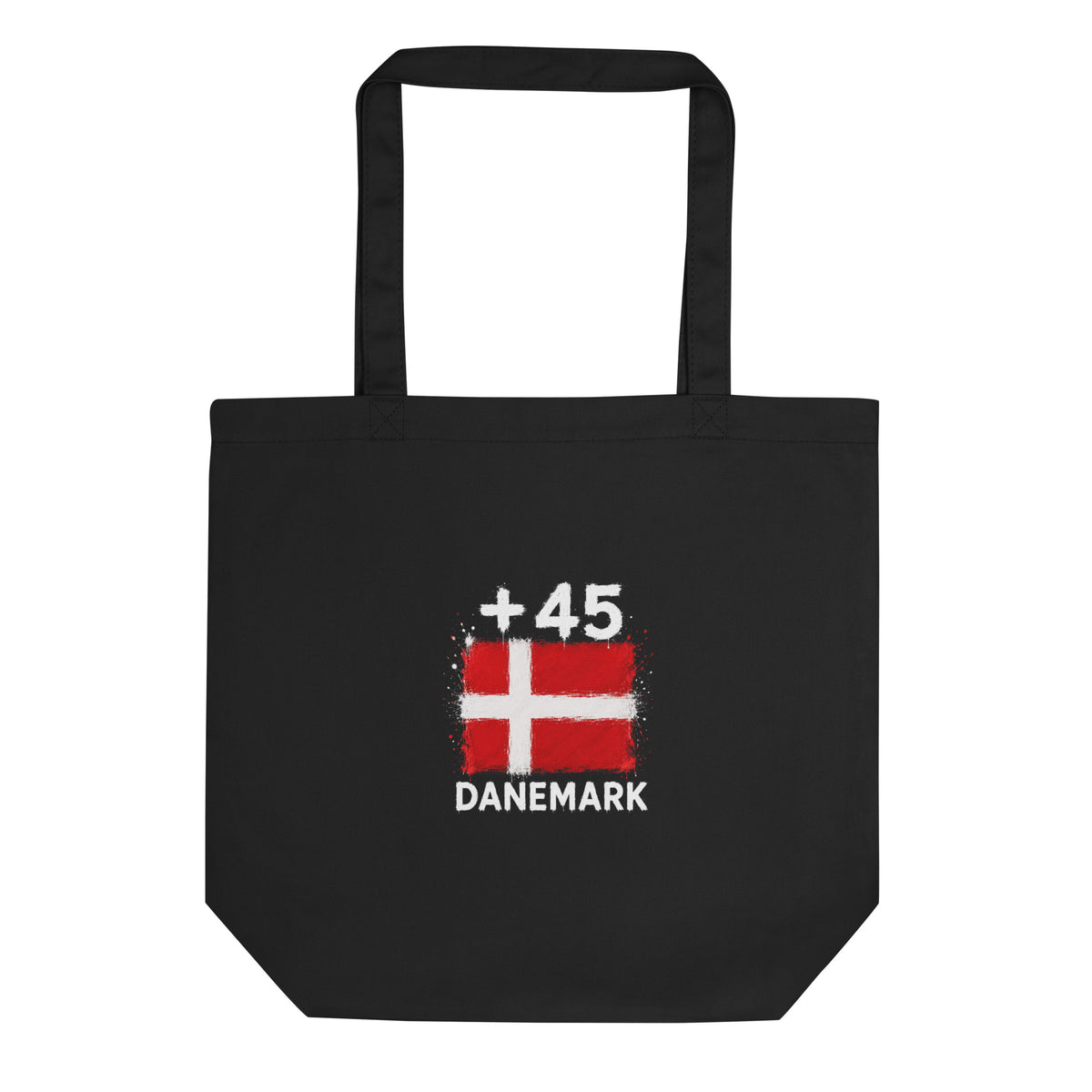 Tote Bag Danemark +45 noir - vue de face