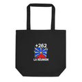 Tote Bag La Réunion +262 vue de face, design drapeau réunionnais