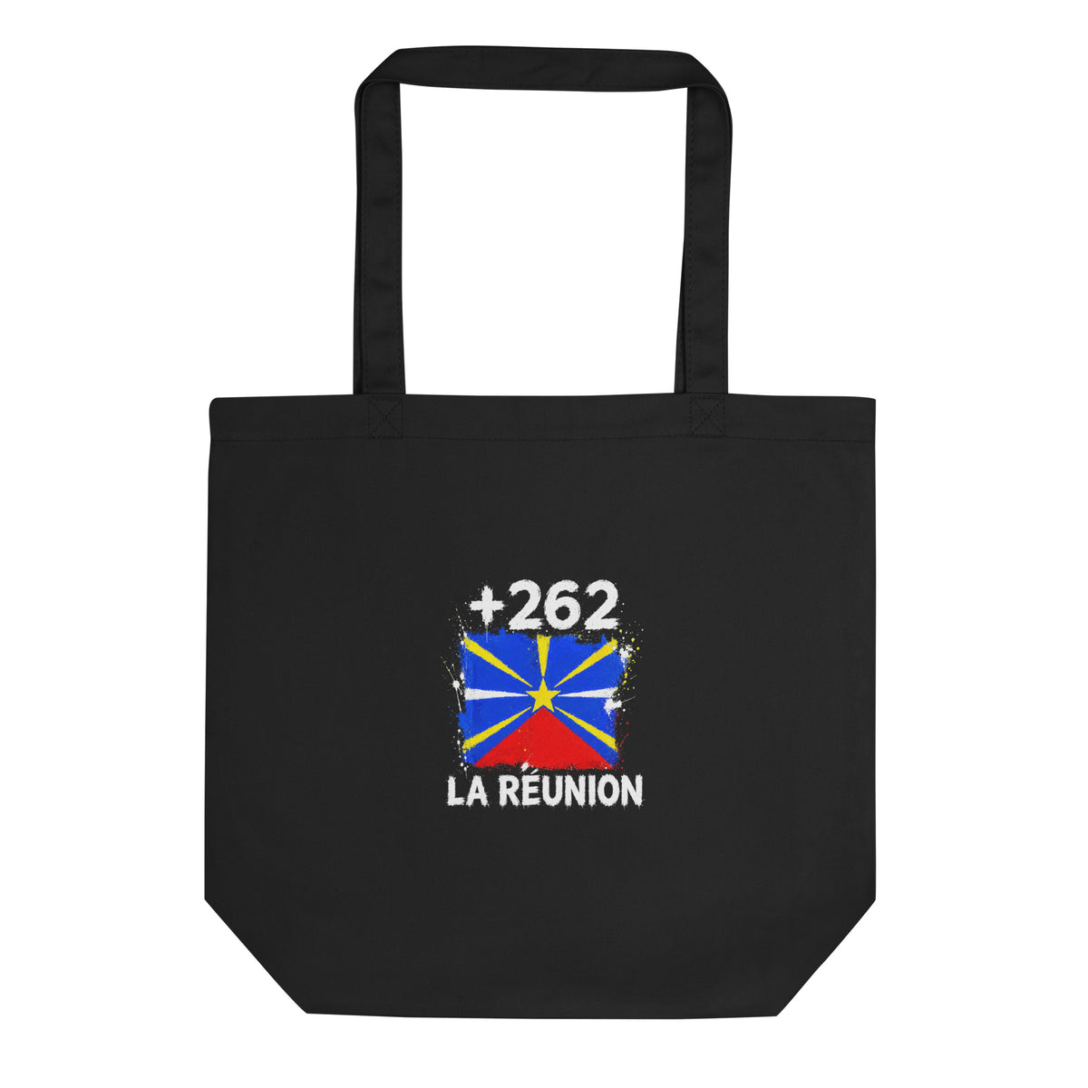 Tote Bag La Réunion +262 vue de face, design drapeau réunionnais