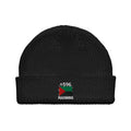 Bonnet Martinique +596 noir vue de face, drapeau martiniquais brodé - Indicatif Fier
