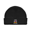 Bonnet Centrafrique +236 noir vue de face, drapeau centrafricain brodé - Indicatif Fier