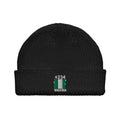 Bonnet Nigeria +234 noir vue de face, drapeau nigérian brodé - Indicatif Fier