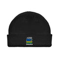 Bonnet Rwanda +250 noir vue de face, drapeau rwandais brodé - Indicatif Fier