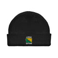 Bonnet Guyane +594 noir vue de face, drapeau guyanais brodé - Indicatif Fier