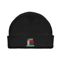 Bonnet Madagascar +261 noir vue de face, drapeau malgache brodé - Indicatif Fier