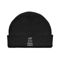 Bonnet Afrique du Sud +27 noir vue de face, drapeau sud-africain brodé - Indicatif Fier