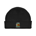 Bonnet Zimbabwe +263 noir vue de face, drapeau zimbabwéen brodé - Indicatif Fier