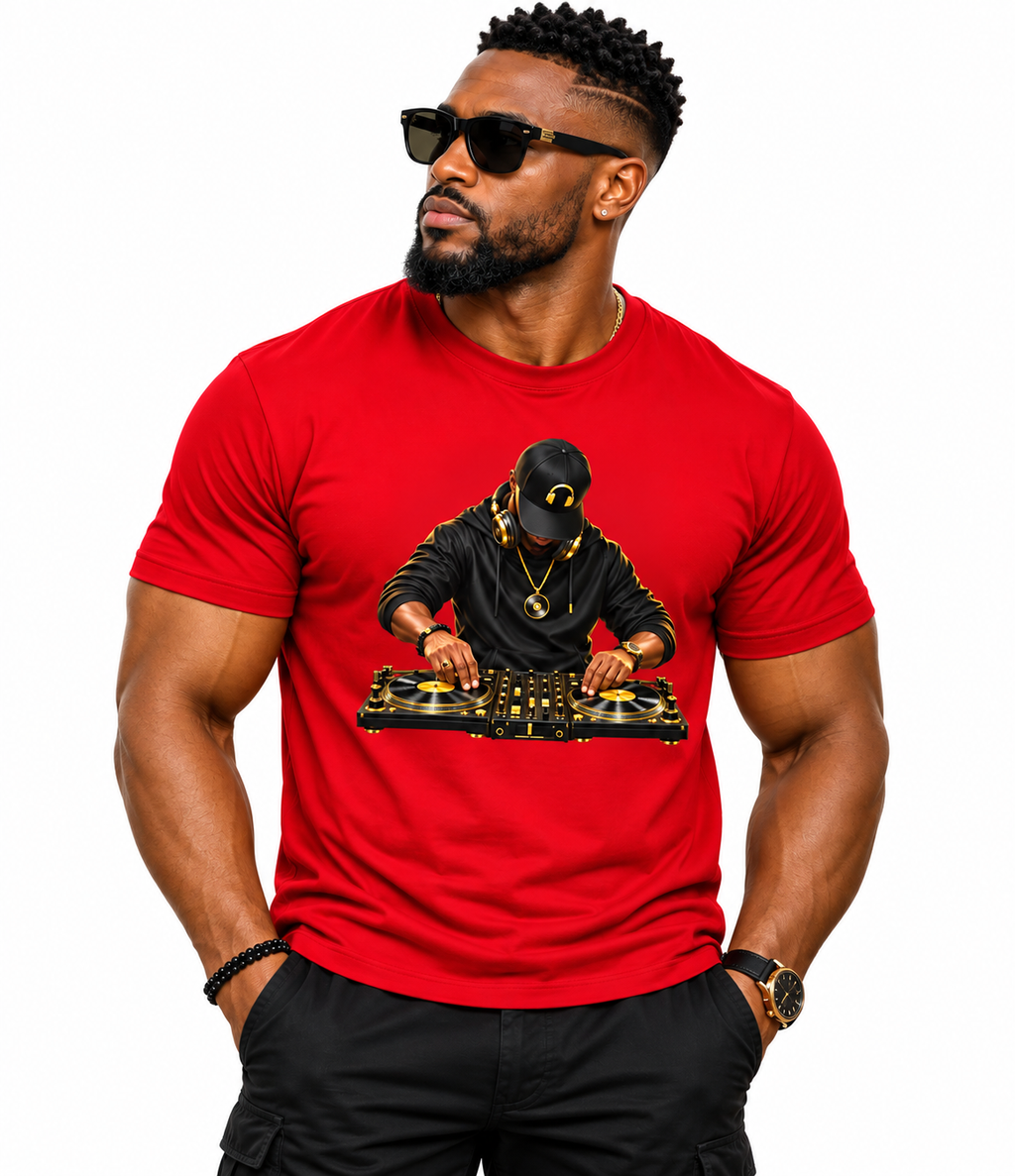 T-shirt Rouge Dj Klassic Ethnik - vue de face - African Generation