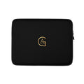 Housse Ordinateur Portable African Generation — Monogramme GA doré - modèle 13 pouces, vue de face - African Generation