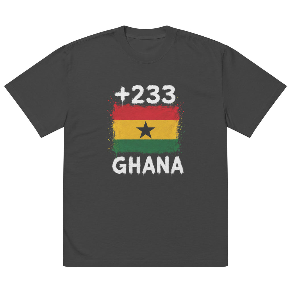 T-shirt Oversize Ghana +233 Noir - vue de face
