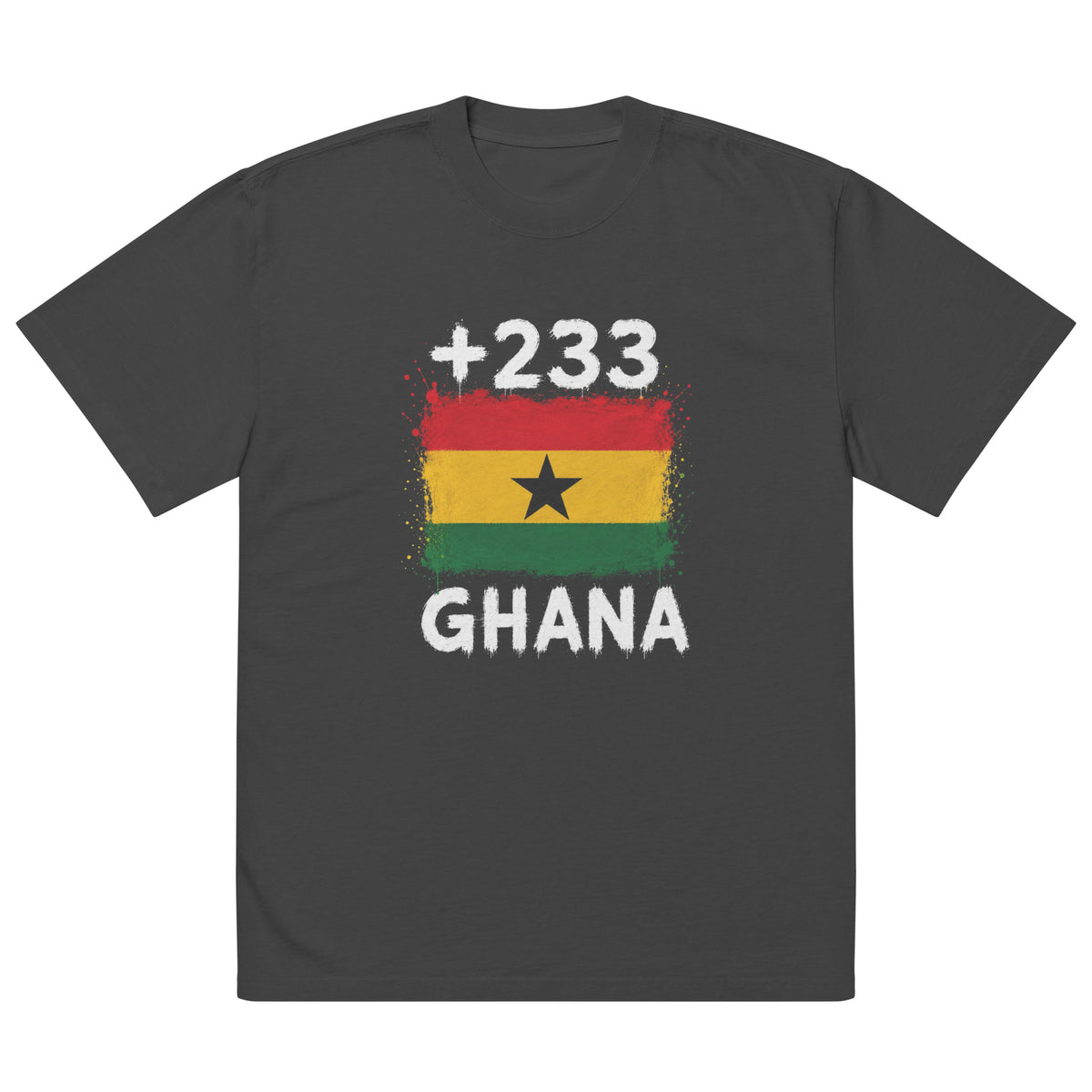 T-shirt Oversize Ghana +233 Noir - vue de face