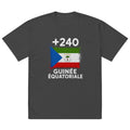 T-shirt Oversize Guinée Équatoriale +240, vue de face, drapeau et indicatif +240