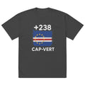 T-shirt oversize Cap-Vert +238 vue de face à plat, drapeau sur poitrine