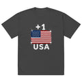 T-shirt Oversize USA +1 avec logo drapeau américain