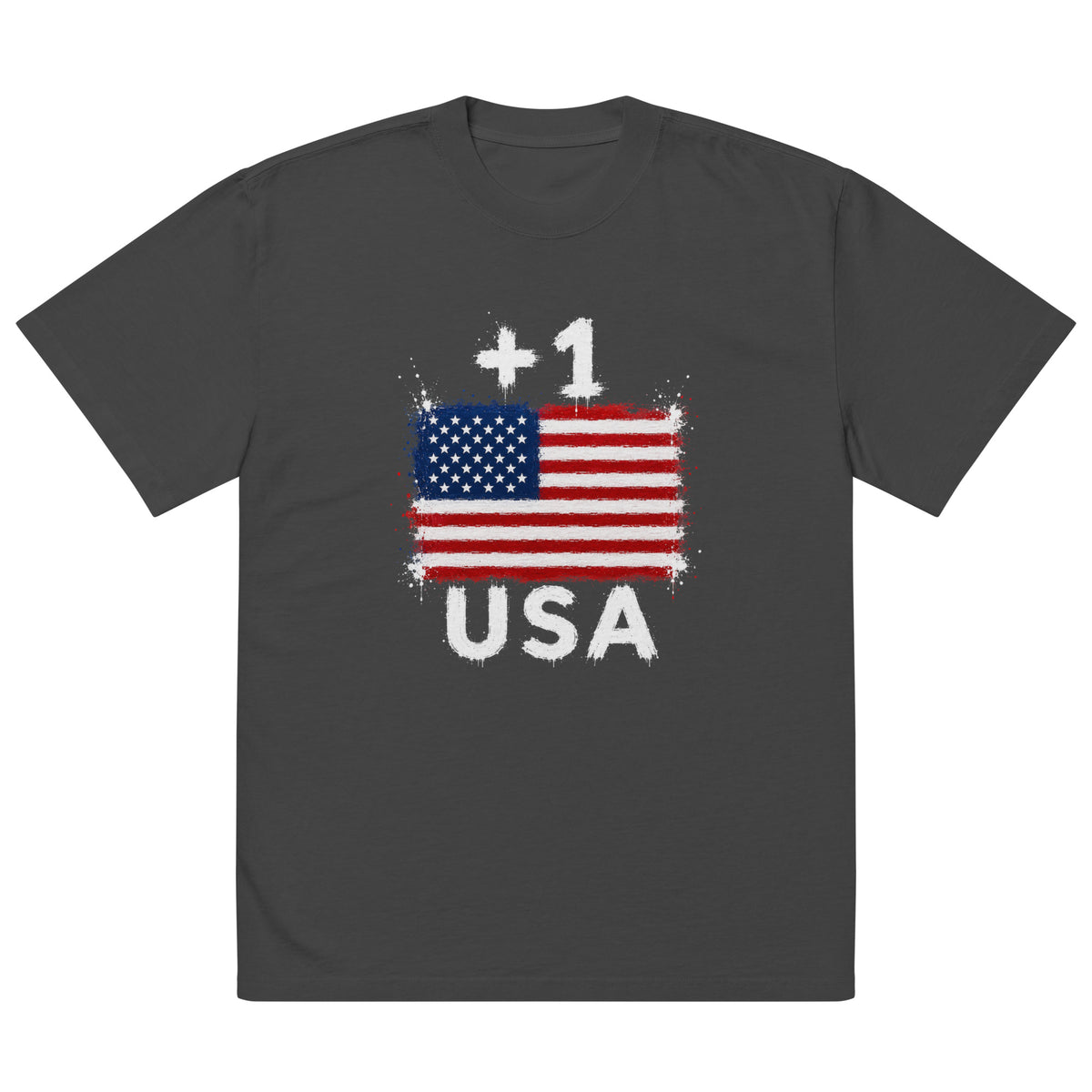T-shirt Oversize USA +1 avec logo drapeau américain