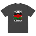 T-shirt Oversize Kenya +254 vue de face, design drapeau kényan