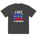 T-shirt Oversize La Réunion +262 vue de face, design drapeau réunionnais