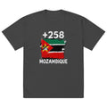 T-shirt Oversize Mozambique +258 vue de face, design drapeau mozambicain
