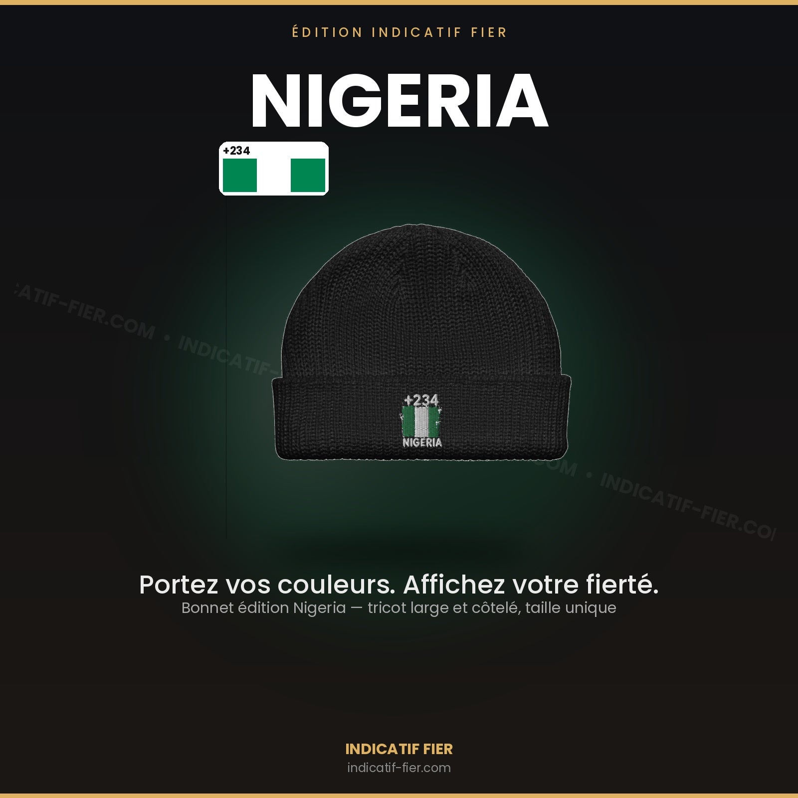 Bonnet Nigeria +234 - Noir