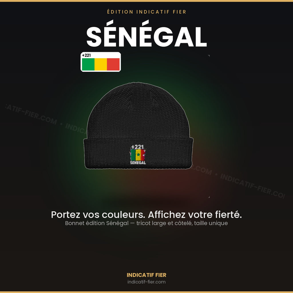 Bonnet Sénégal +221 - Noir