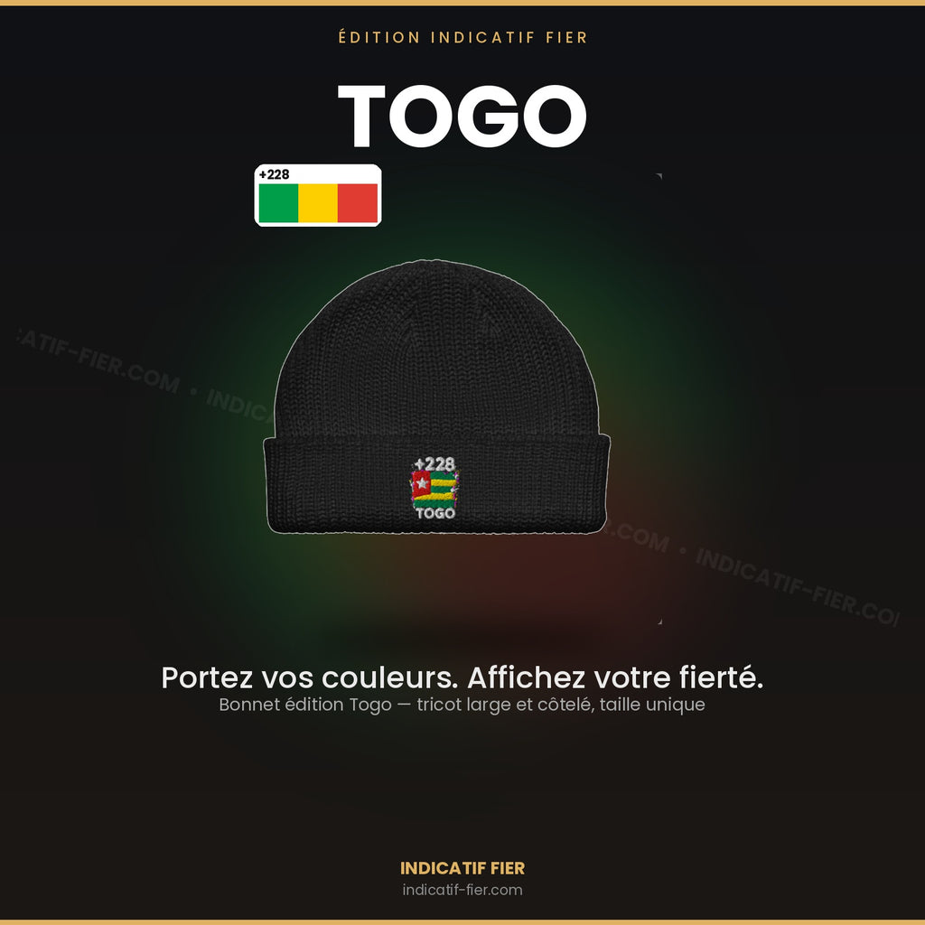Bonnet Togo +228 - Noir