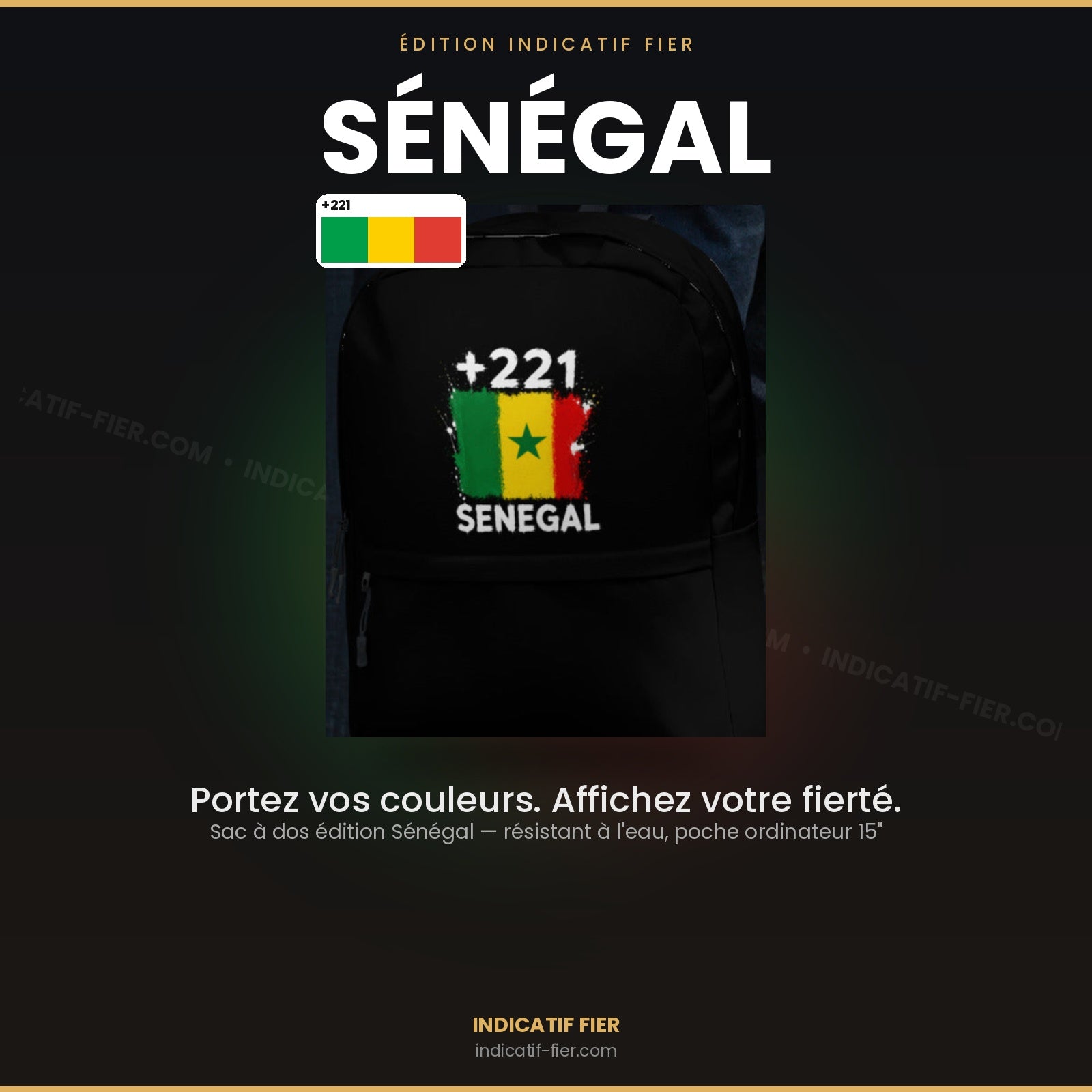 Sac à Dos Sénégal +221 - Noir