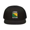 Snapback noire Guyane +594 avec drapeau guyanais brodé - Indicatif Fier