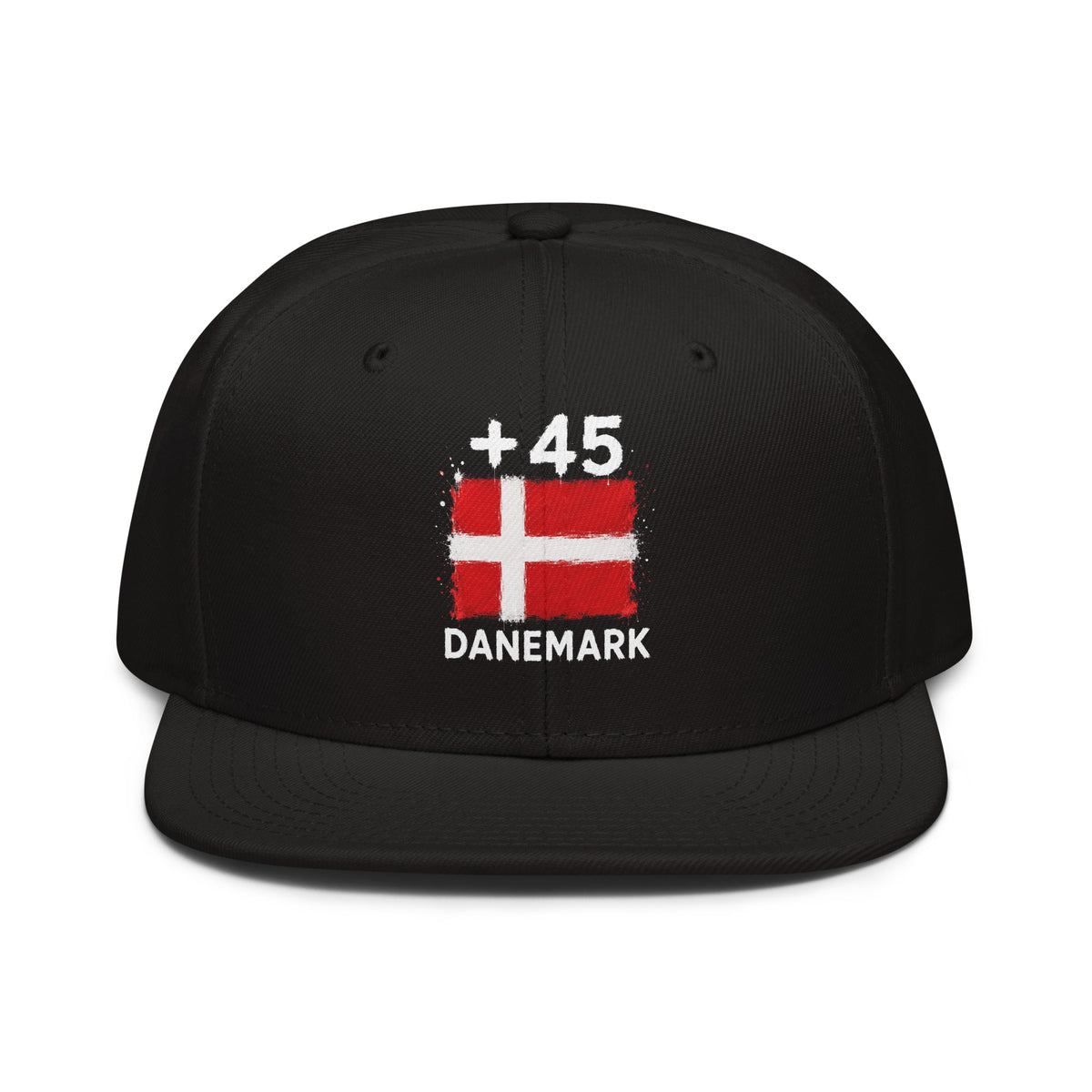 Snapback Danemark +45 noir - vue de face