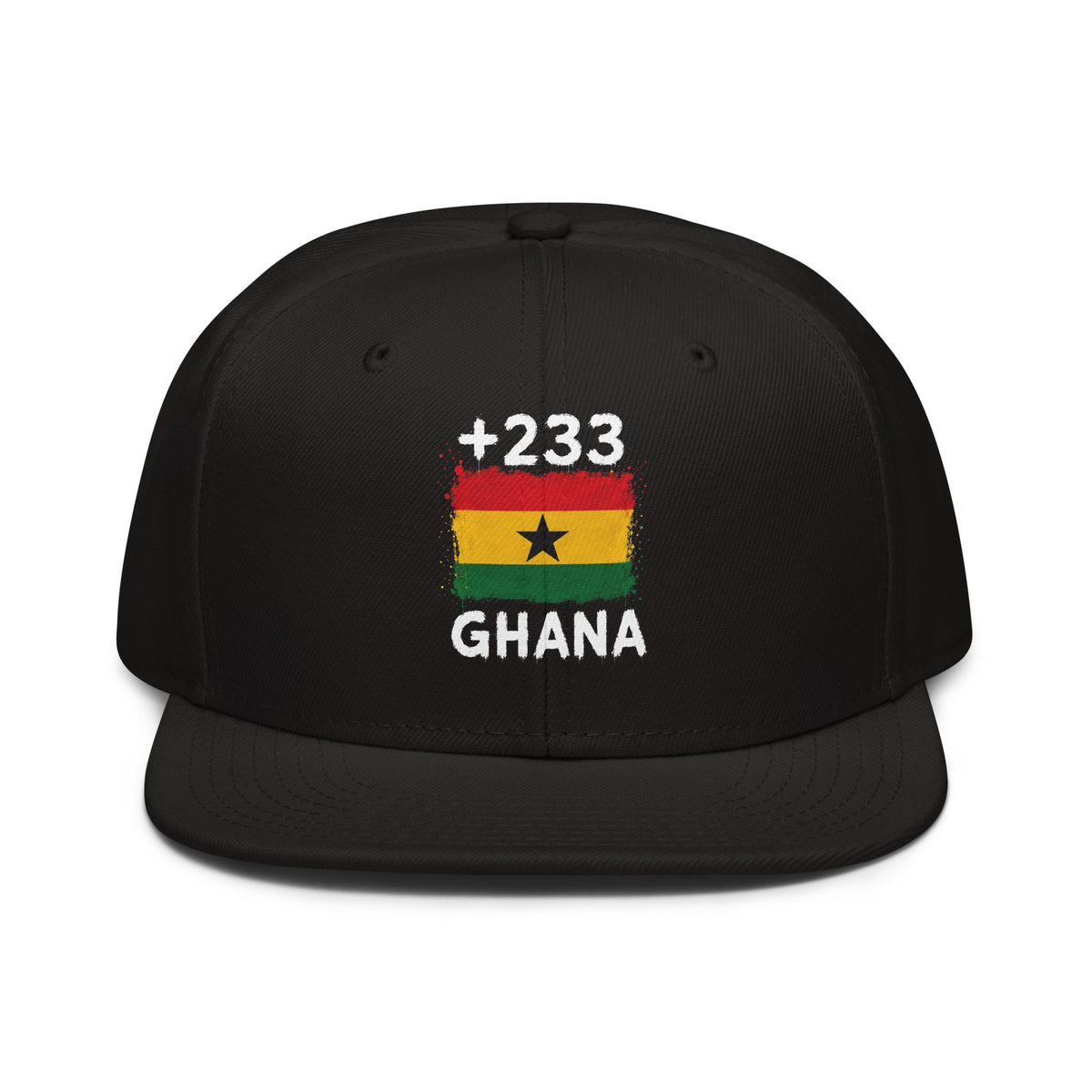 Snapback Ghana +233 Noir - vue de face
