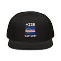 Casquette Snapback Cap-Vert +238 vue de face, drapeau et indicatif +238 brodés
